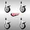 Service Caster 5 Inch 316SS Black Poly Swivel 1-1/4 Inch Expanding Stem Caster Set Lock Brake SCC-SS316TTLEX20S514-PPUB-BLK-114-4 - alternate 3